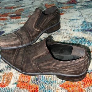 Bronx Distressed Brown Leather Mens Dress Shoes size 12